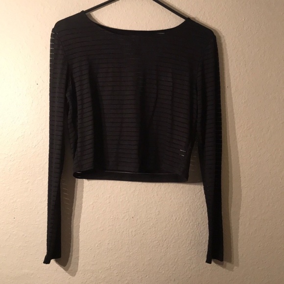 Forever 21 Striped Transparent Crop Top (Small) - Picture 1 of 4
